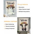thumbnail image 3 of Cow Flower Tie Up Curtains for Window, Thermal Insulated Balloon Shade Adjustable Rod Pocket Curtains Valance Panels for Kitchen Bathroom Cafe 42 x 54 Spring Cute Idyllic Animal Garland Floral, 3 of 6