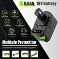 thumbnail image 6 of Powtree P108 9.0 Ah Replacement Battery for Ryobi 18 Volt ONE+ Lithium ion Battery P102 P104 P105 P103 P108 P109 P190 Compatible with Ryobi 18 Volt Cordless Power Tools, 6 of 6