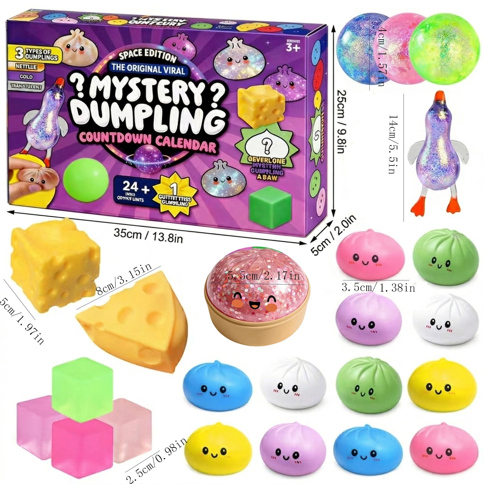 Dumpling Squishy Advent Calendar, 2026 Squishy Dumpling Mystery Advent Countdown Calendar 24 Days, for Anxiety Relief Hand Relax Gifts