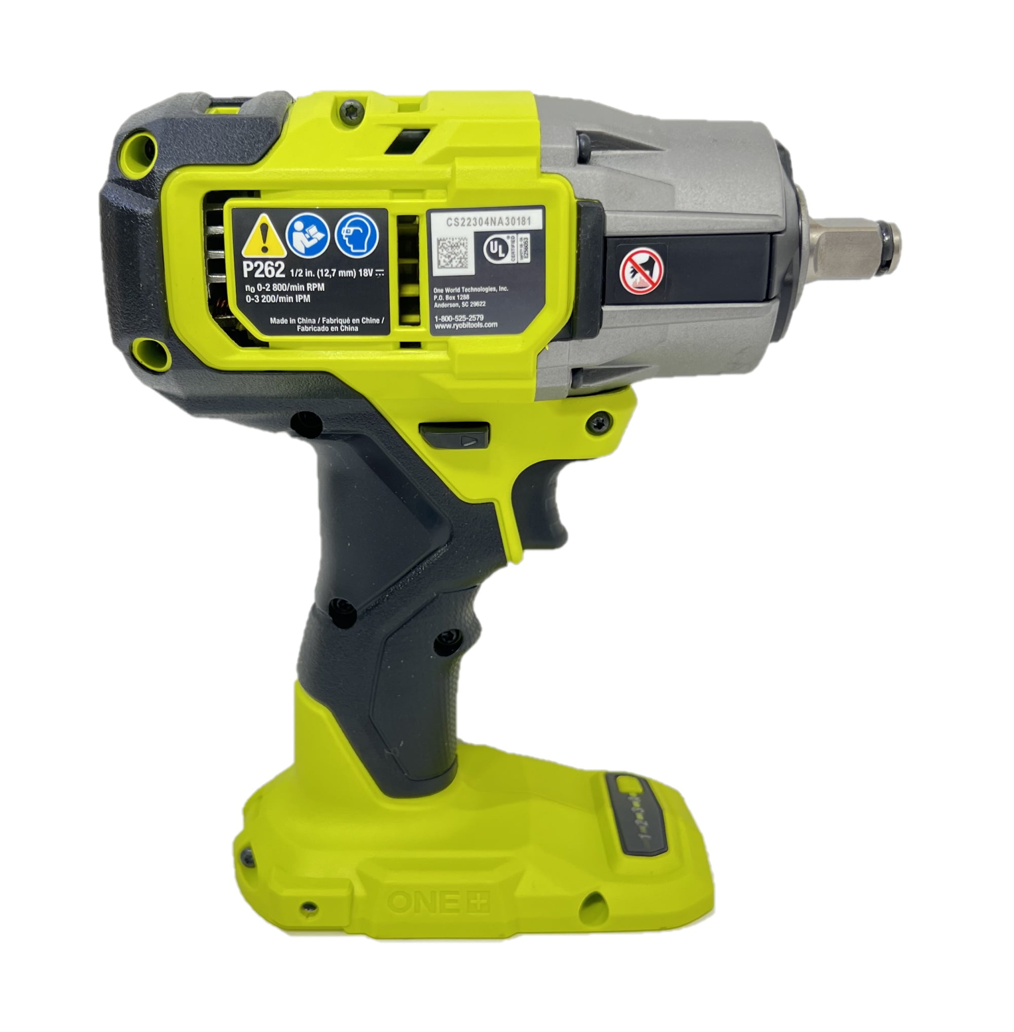 RYOBI ONE HP 18V Power Brushless 1 2 in. Impact Wrench Tool Only without Battery P262 Walmart