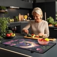 thumbnail image 3 of Renewold Stove Top Cover Protector Glass Stove Guard Anti-slip Scratch Resistant Cooktop Protector Range Cover Extra Counter Space Kitchen Decor, 29'' x 21'', Hummingbird Rose Moon, 3 of 7