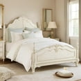 thumbnail image 3 of Benjara Princess Floral Motif Carvings Full Size Bed - Antique White, 3 of 7