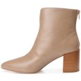 thumbnail image 3 of Journee Womens Kayden Back Heel Zip Stacked Heel Booties, 3 of 9