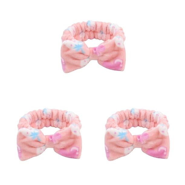 Diadema con lazo Qarigey de franela elástica rosa fresa CBP380378