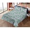 thumbnail image 4 of Ambesonne Spring Fitted & Flat Sheet with Shams 4 Pcs Set, Lily Flowers Flora Garden, Full, Pale Green and Earth Yellow, 4 of 5