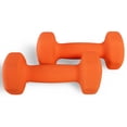 thumbnail image 3 of BalanceFrom All-Purpose Neoprene Coated Dumbbells, 5 lbs Pair, Orange, for Fitness Training, 3 of 5