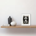 thumbnail image 2 of Cute Border Collie Face Portrait Ink Line Drawing Black White Monochrome Artwork Framed Wall Art Print 9X7 Inch, 2 of 5