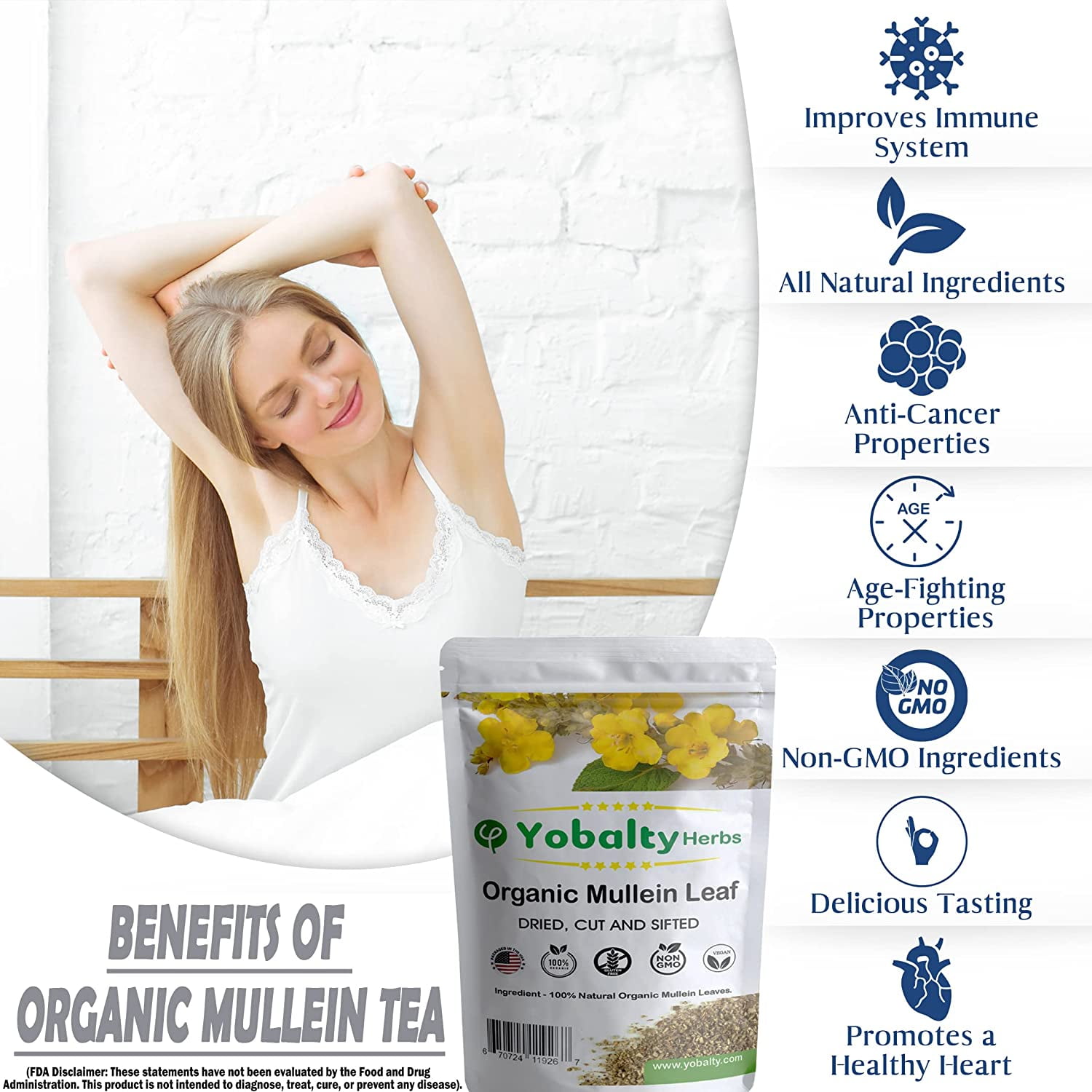 Buy Mullein Leaf Organic, Mullein Tea 1 oz, Vegan Tea Loose Leaf, Dried