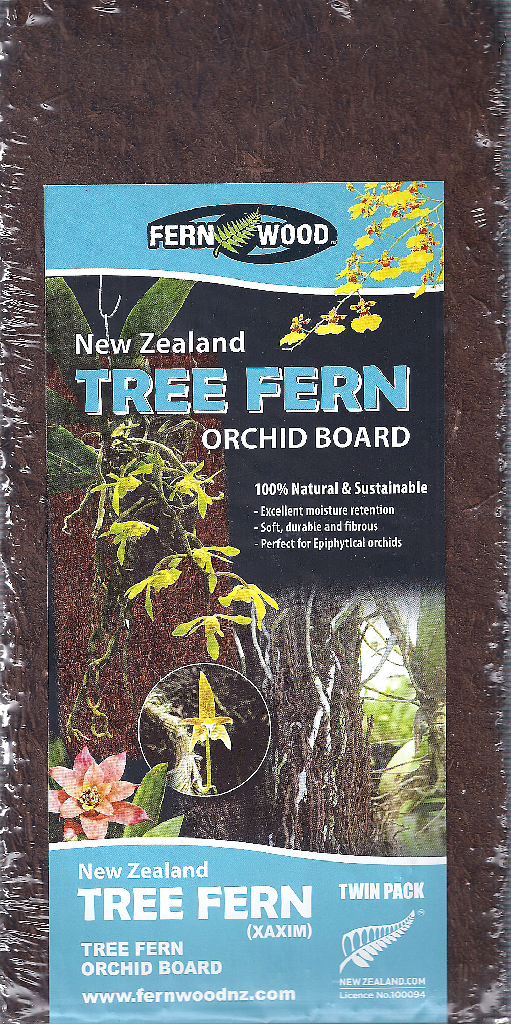 Fern Wood New Zealand Tree Fern Orchid Board Panel 12x6x1 Twin Pack