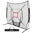 thumbnail image 2 of 7'×7' Baseball Backstop Net, Baseball Practice Netfor Hitting Pitching Batting Catching with Bow Frame and Bonus Strike Zone, Foldable and Portable Light Steel Frame. Black, 2 of 6