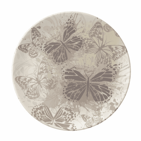 

Elegant Vintage Grey Wallpaper Plate Decorative Porcelain Salver Tableware Dinner Dish
