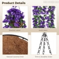 thumbnail image 2 of Flores artificiales colgantes de violeta en cesta, flores colgantes para decoración de patio y jardín, planta de enredadera artificial colgante en cesta, forro de coco con flores para decoración de, 2 of 5