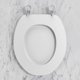 thumbnail image 4 of Asiento de inodoro blanco en forma de O/U, tapa de cierre suave cubierta de asiento de inodoro fija baño, 4 of 11