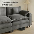 thumbnail image 4 of Ucloveria 116.5" U-Shaped Modular Sectional Couch With Ottoman, Cup Holders & Charging Ports - Chenille Cloud Couch, 5-Seat Deep Seat Sofa For Living Room, Apartment,Gray, 4 of 8