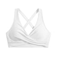 thumbnail image 6 of Bikini Top for Womens Halter Tie Front V Neck Tank Swimsuit Top Summer Bathing Suit Top No Bottoms White L, 6 of 8