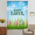 thumbnail image 3 of Blue Green Easter Sheer Curtains 63 Inches Long, Spring Colorful Eggs Grass Sky Nature Light Filering Curtains, Breathable Simi Curtain Privacy Drapes for Living Room Bedroom Window Treatment, 3 of 9