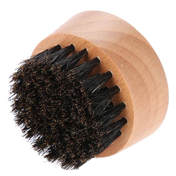 Cepillo para barba Ecomeon de madera pequeño y redondo nogal negro