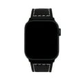 thumbnail image 6 of Bandini Band for Apple Watch Leather Band 44mm 42mm 45mm 41mm 40mm 38mm 49mm & Ultra for Men, Padded iWatch Band for Apple Watch Series 9 8 7 6 5 4 3 2 1 SE - Black / Stitch / Black, 6 of 8
