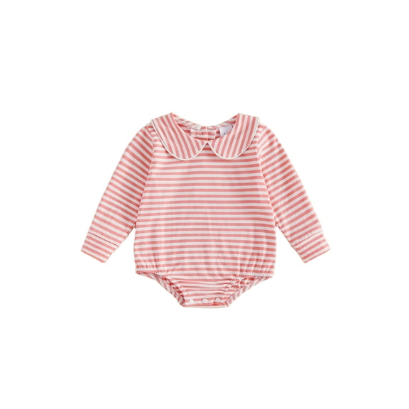 RUINIXCW Nebworn Baby Girl Boy Spring Fall Winter Clothes Infant Baby Striped Bubble Romper Long Sleeve Peter Pan Doll Collar Bodysuit Bodysuit Playsuit
