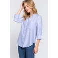 thumbnail image 4 of Long Slv Split Round Neck Stripe Woven Shirt, 4 of 5