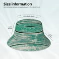thumbnail image 3 of KLL Old Green Wooden Bucket Hat for Women Men Packable Travel Beach Sun Hat Outdoor Rave Accessories Reflective Fisherman Cap, 3 of 7