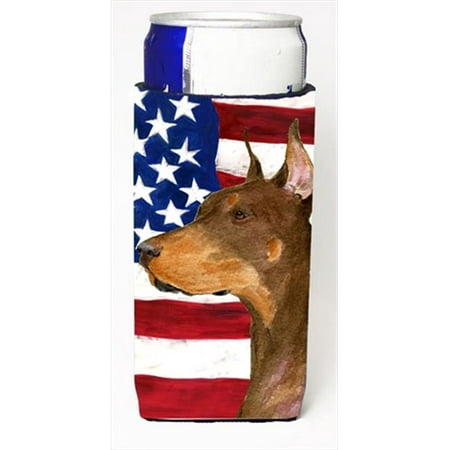 Usa American Flag With Doberman Michelob Ultra bottle sleeves For Slim