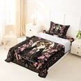 thumbnail image 4 of Homewish Vintage Black Cats Twin Sheets,Retro Moon Floral Bedding,3-Piece,1 Fitted Sheet and 1 Pillowcase, 4 of 5