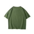 thumbnail image 3 of ZCFZJW Men's Cotton T-Shirts Oversized Short Sleeves Casual Loose Regular Fit Summer Solid Basic Athletic Workout Tee Tops Baggy Shirts Army Green M, 3 of 3