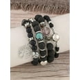 thumbnail image 4 of EOEMY 4Pcs Tree Detail Round Charm Matte Black Beaded Bracelet Women Bracelet-Default, 4 of 5