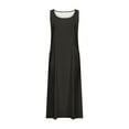 thumbnail image 5 of Summer Dresses for Womens 2026 Plus Size Fashion Sleeveless Cotton And Linen Round Neck Solid Color Long Dress With Pocket, 5 of 5
