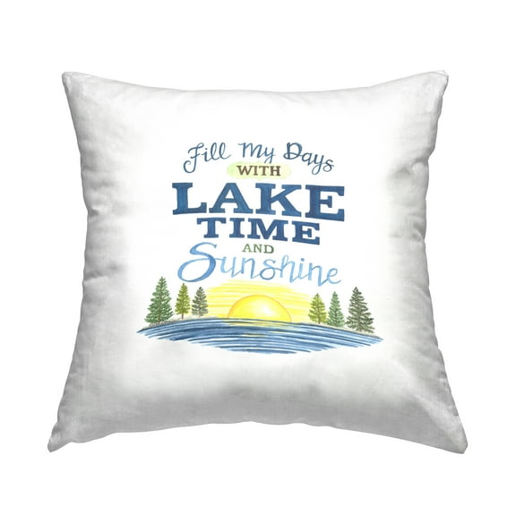 Stupell Industries Lake Time & Sunshine Decorative Printed Throw Pillow, 18 x 18