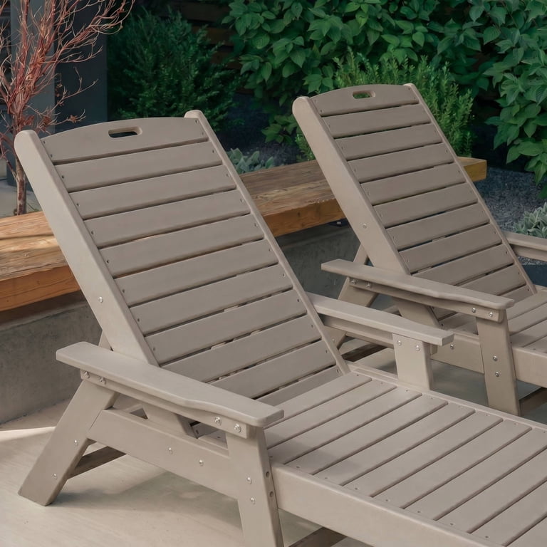 WestinTrends Malibu Chaise Lounge, HDPE Weathered Wood photo 2
