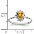 thumbnail image 2 of 925 Sterling Silver Rhodium Citrine Diamond Ring Size 8, 2 of 6