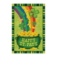 thumbnail image 2 of 2x Bandera de jardín Patricio Tréboles cara Bandera de tréboles irlandeses para decoración de jardín y familia, 18 '' × Gloria banderas del día de san patricio, 2 of 7
