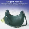 thumbnail image 6 of Vegan Leather Hobo Bag for Women, Emerald Green Purse with Interior Pockets, Ladies Handbag with Zipper Closure and Removable Shoulder Strap, 6 of 7