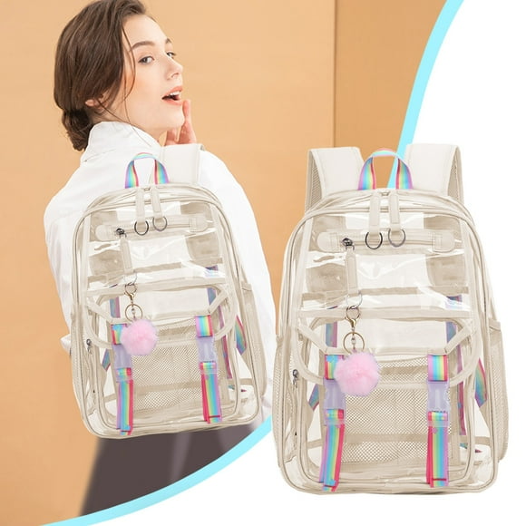 TOPRenddon Carry on Backpack,Transparent Shoulder Bag Large-capacity Elementary School Students Junior High School And High School Grades Schoolbag Backpack Backpack