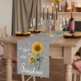 thumbnail image 2 of Table Runners 72 Inches Long Dress Scarves, Sunflowers Farmhouse Kitchen/Dining Table Runner, Coffee Tablerunners, Spring Summer Bees Yellow Floral Grey 14x72 Inch, 2 of 9