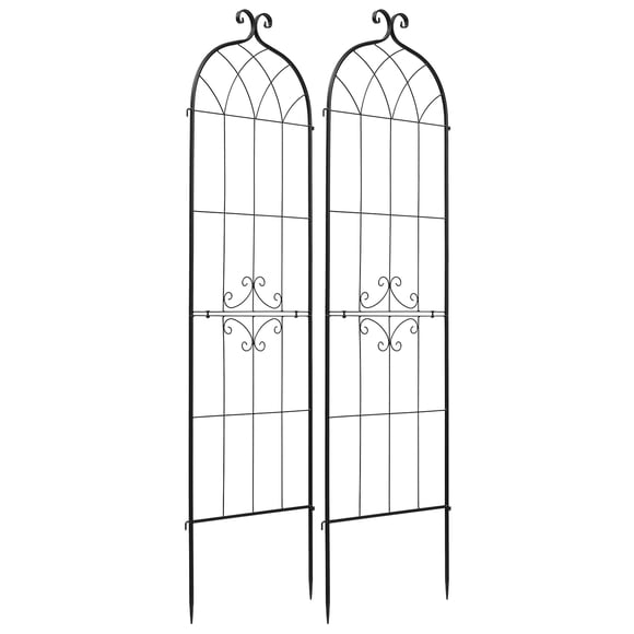 KFFKFF Garden Trellis, 71 x 20 inch Rose Trellis, 2 Packs Garden Flower Rose Trellises with Powder-Coated Finish & Convenient Locking Design, Plant Support Trellises for Flowers