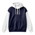 thumbnail image 4 of Bainana Men Half Zip Hoodie Long Sleeve Fashion Hoody Color Block Hooded Tops Everyday Wear Fall Outfit Size Xxxl, 4 of 4