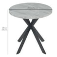 thumbnail image 3 of HOMCOM Table de Cuisine Ronde de 29,5 Pouces, Table à Manger pour Petits Espaces, Pied en Acier, 3 of 10