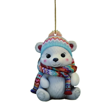 

Polar Bear Pendant With Scarf Decoration Pendant Acrylic Pendant Decoration Holding Presents Makes The Pendant For A Festive Pendant Swing Penguin Car Pendant And Garland Beads Chandelier Replacement