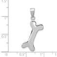 thumbnail image 5 of 14k White Gold Solid Polished Finish 3-Dimentional Dog Bone Charm Pendant, 5 of 5