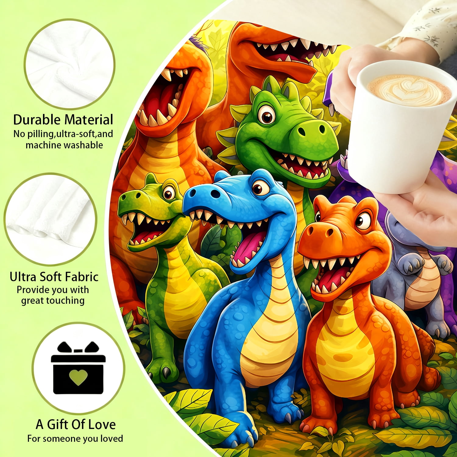 Dinosaur Blanket Throw Cute Dinosaurs Stuff Blankets Plush Cozy Soft Flannel Bedding Dinosaurs Gifts for Dinosaur Lovers Women Adults Sofa Couch Bed Room Decor 50"X40"