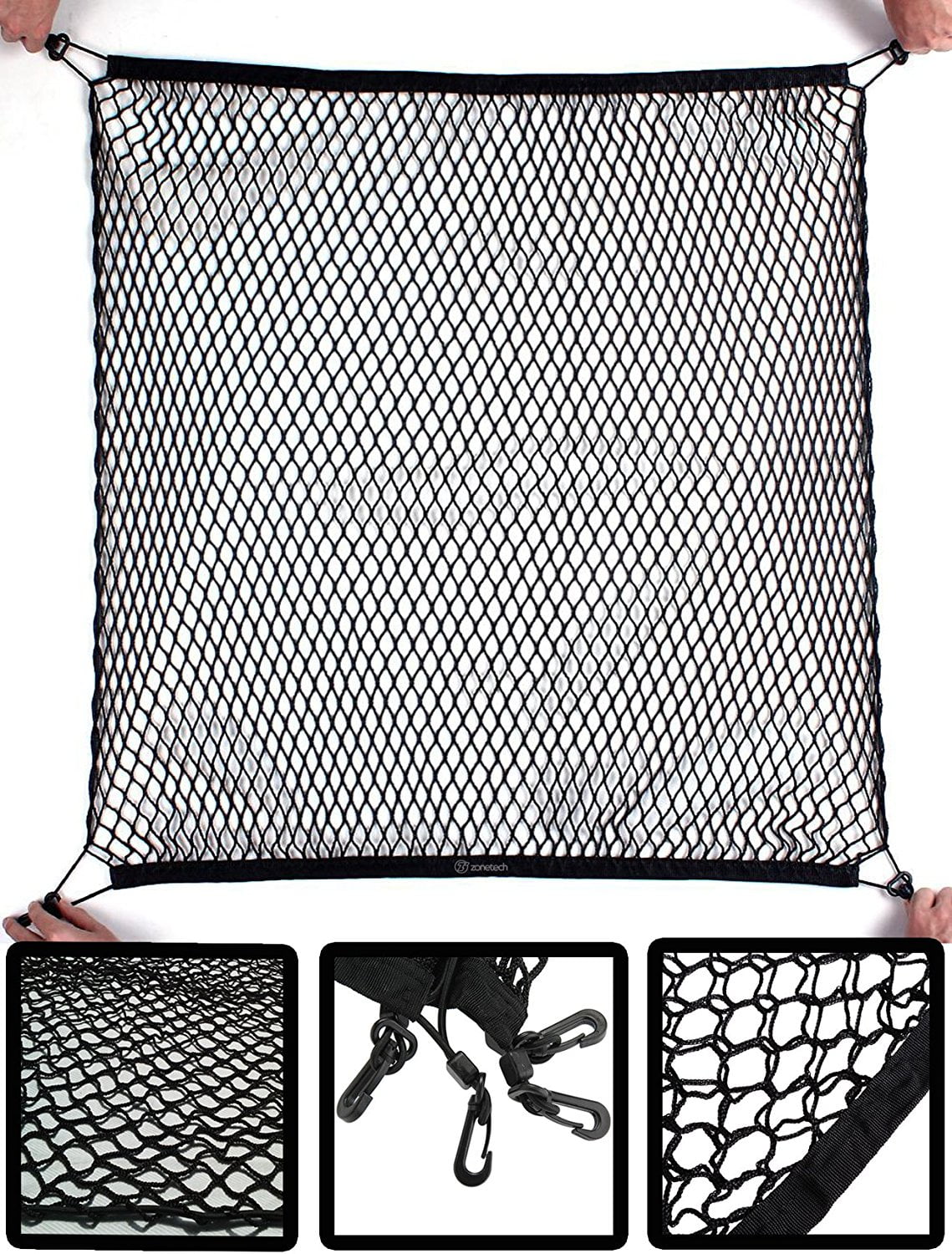 Zone Tech 4 Hook Vehicle Universal Fit Trunk Mesh Cargo Storage