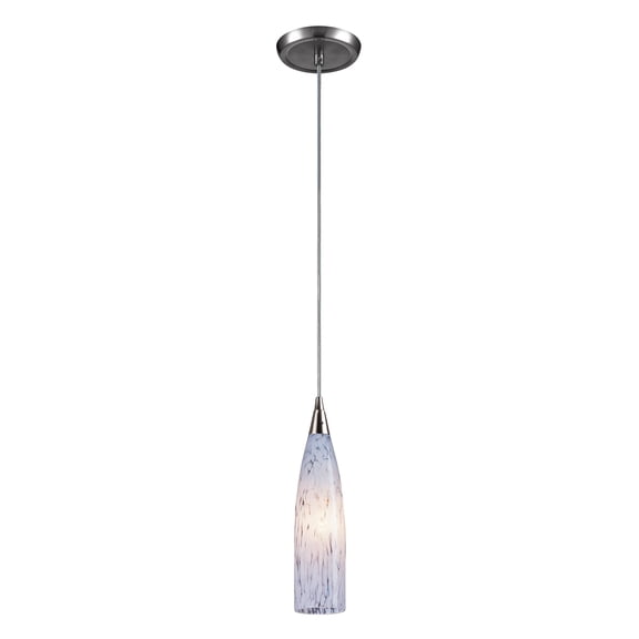 Elk Home Lungo 3-inch Wide 1-Light Pendant in Satin Nickel with Snow White Glass