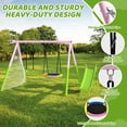 thumbnail image 4 of 5 in 1 Metal Swing Sets for Backyard, SHINPT Outdoor Kids Swing Set with Slide, Saucer Swing Seat, Belt Swing Seat, Basketball Hoop, Soccer Net, Heavy Duty Backyard Playground Set for Kids, 4 of 8