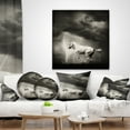 thumbnail image 4 of Designart White Horse under Thunder Sky - Animal Throw Pillow - 12x20, 4 of 5