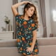 thumbnail image 3 of Fotbe Autumn with Pumpkins Bata de Dormir para Mujer con Estampado, Camisón de Algodón de Manga Corta, Ropa de Dormir Casual, 3 of 6