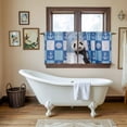 thumbnail image 4 of Funny Panda Tier Curtains 24 Inch Length, Cute Modern Lovely Animals on Showering Blue Cafe Short Curtains for Bathroom Over Sink, Small Kitchen Curtain Light Filtering Drapes 2 Panels 27.5"Wx24"L, 4 of 8