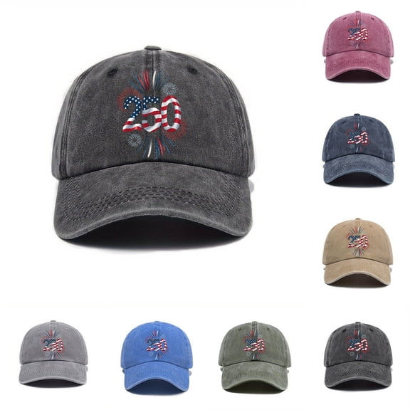 MUXiin 250th Anniversary Usa Hat United States 250th Anniversary Hat 250th Anniversary Flag Adjustable Retro Patriotic Cap for Men Women